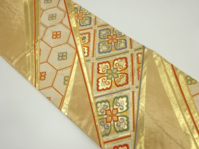 JAPANESE FUKURO OBI / WOVEN FLOWER RHOMBUS